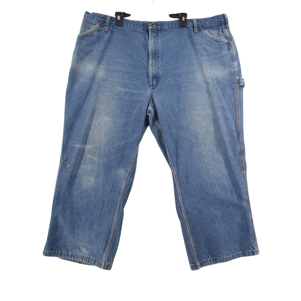 Big Mac Mens Carpenter Jeans Blue Light Wash Denim Workwear 52x26